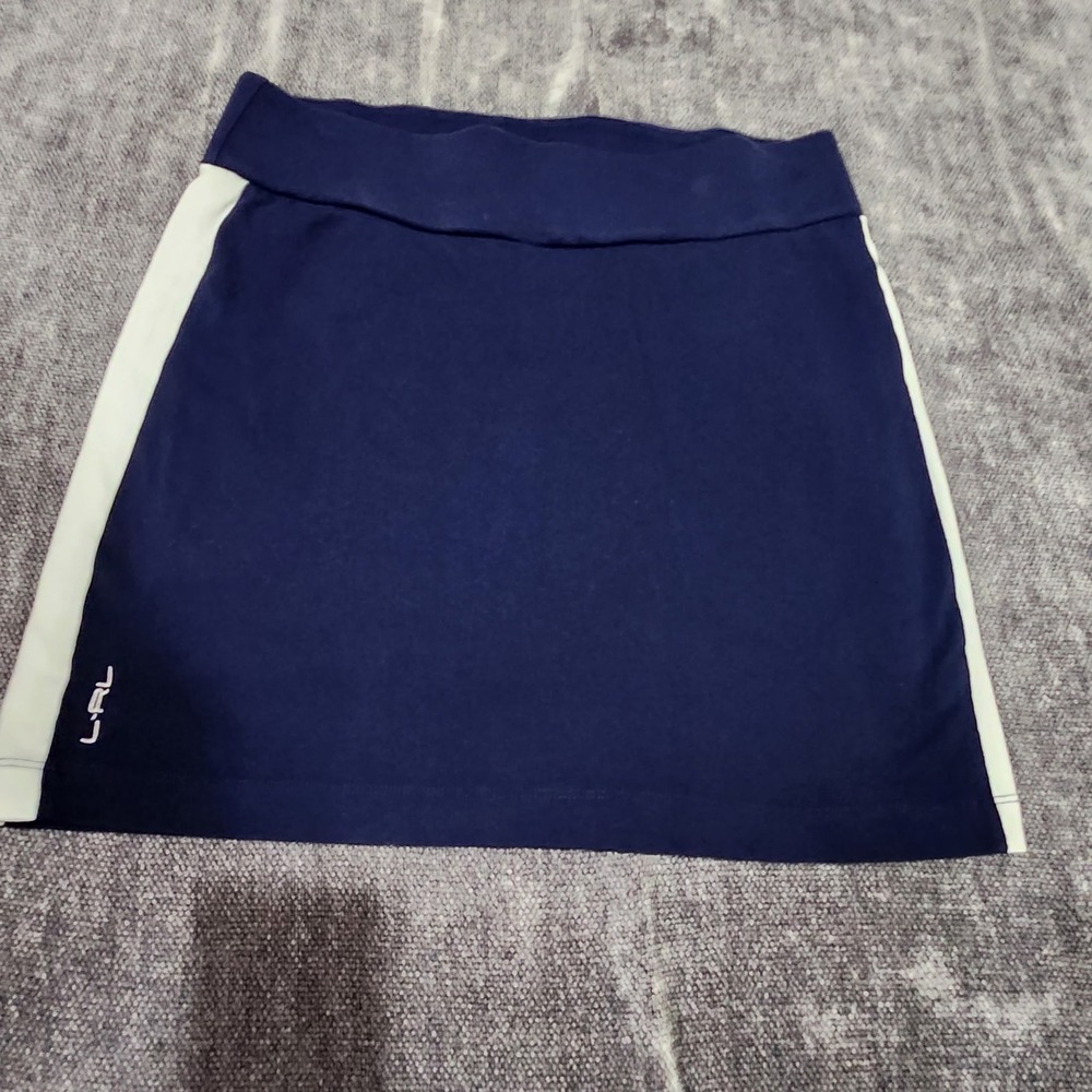 Lauren Ralph Lauren Active Skort Navy Blue White Stripe Tennis Golf XS Zipper Pk